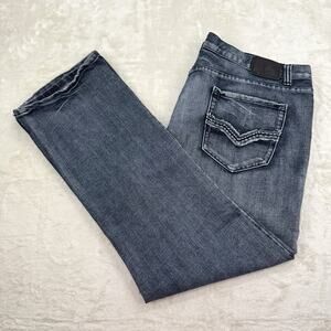 Safari Denim Men’s Straight Leg Dark Wash Blue Jeans Mid Rise Size 42x32